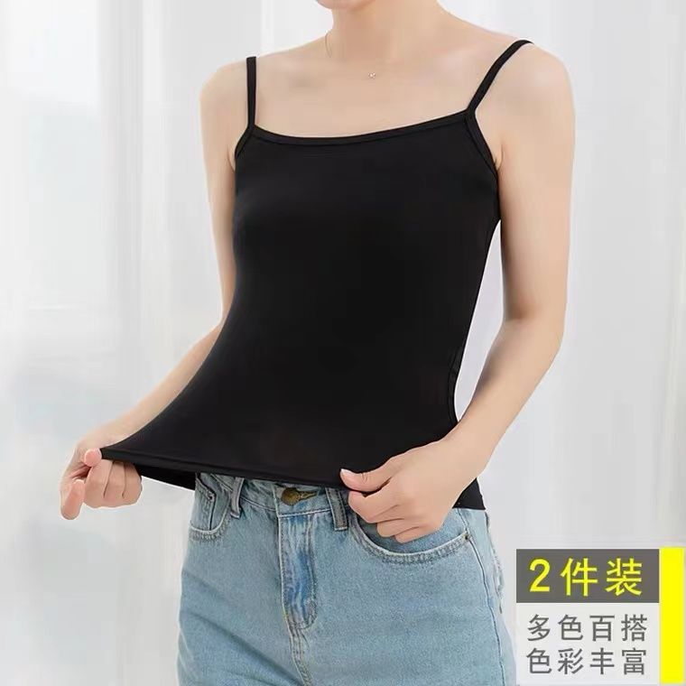 【送袜子】吊带背心女士外穿纯色辣妹吊带打底衫修身学生内穿夏季