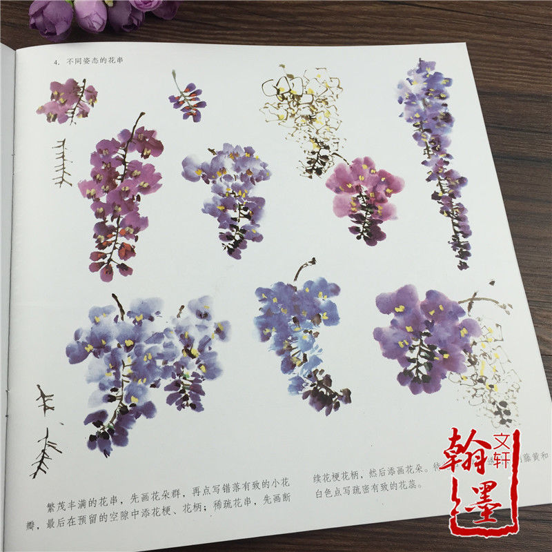 学画宝典 紫藤 中国画技法/李多木/写意花卉藤萝画法 画谱临摹稿