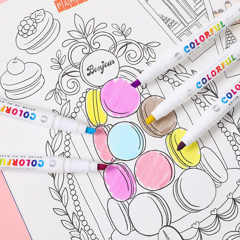 广纳103双头荧光色20色糖果色笔星空标记笔学生荧光视觉套装系列