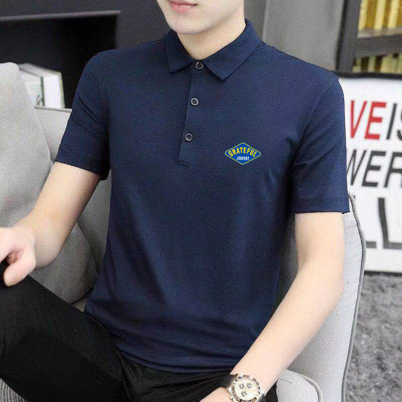 Summer  men's lapel short-sleeved t-shirt middle-aged and young Polo shirt men's casual half-sleeved T-shirt sweatshirt 1/2 piece