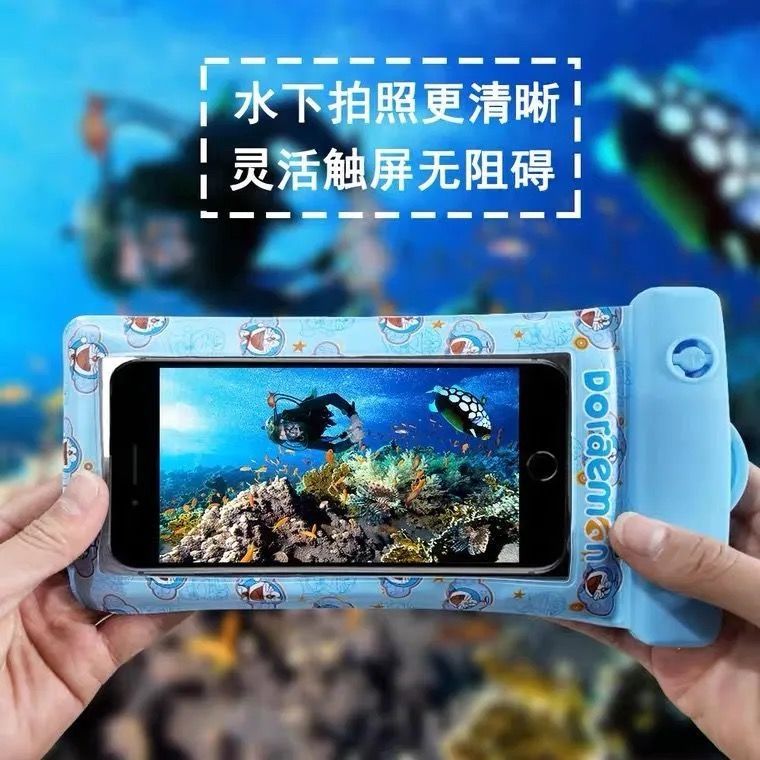 37759-手机防水袋卡通可爱触屏游泳潜水套拍照气囊OPPO华为vivo苹果通用-详情图