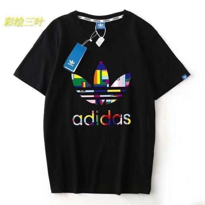 Black Contrast2021 summer new pattern Chaopai fashion Foreign style leisure time easy lovely Children's wear lovers Parenting fashion Short sleeve T-shirt