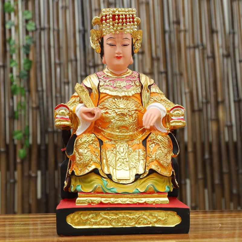 妈祖神像天上圣母天后娘娘天妃湄洲海神寺庙家用树脂佛像供奉摆件 虎窝拼