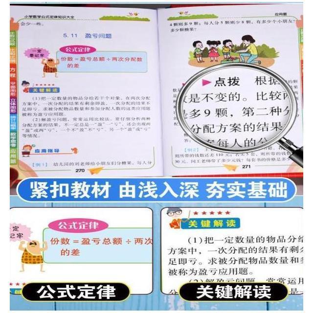 小学数学公式大全常用数学全解彩图版小学生数学知识集锦人教版 虎窝拼
