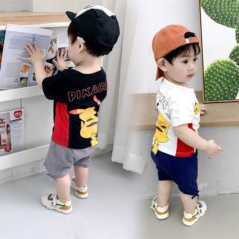 男童短袖兩件套裝2022新款夏裝童裝寶寶嬰兒3衣服T恤1歲小童2夏季