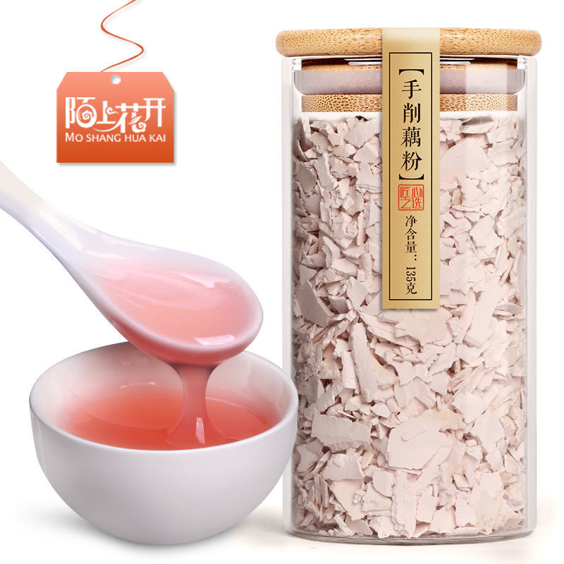 77753-正宗手削纯藕粉手工代餐片状莲藕粉原味可搭杭州西湖坚果桂花藕粉-详情图