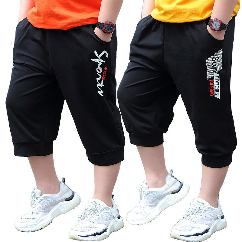 Fat children's shorts boy plus fat plus 7 points pants little fat man loose large size pure cotton casual sports cropped pants thin