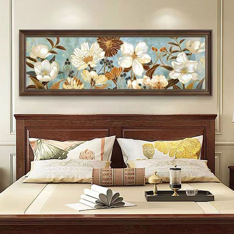 美式床头装饰画温馨横款花鸟卧室壁画房间单幅挂画欧式油画