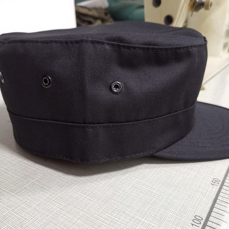 New black security hat flat cap peaked cap property training cap security duty uniform hat mesh breathable