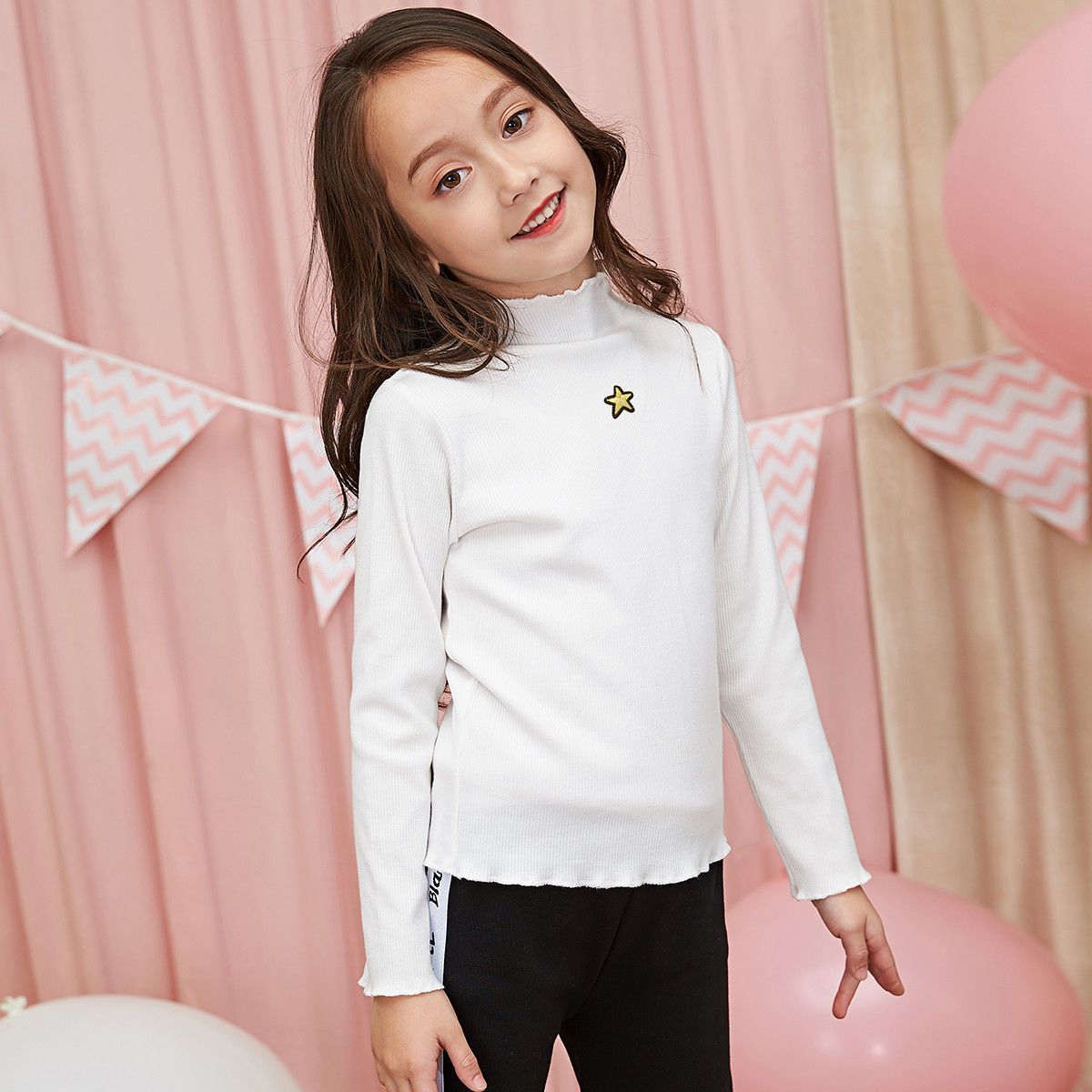 Girls' T-shirt 2023 autumn new children's long-sleeved bottoming shirt in big children's foreign style knitted sweater