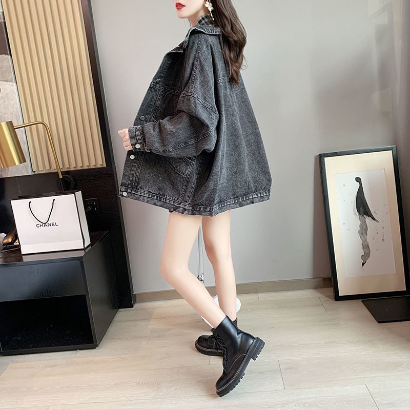 Loose Korean style denim jacket women's lazy style regular style ins tide net red spring and autumn 2022 new bf style top