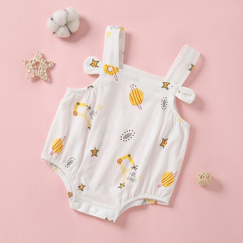 Baby suspender triangle bag fart clothes summer belly pocket bodysuit pure cotton thin baby suspender sleeveless watermelon clothes