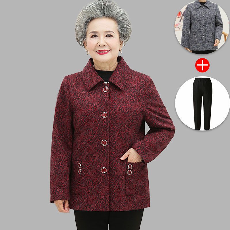 奶奶装春秋季外套60-70-80岁老人妈妈上衣中老年女装婆婆太太衣服