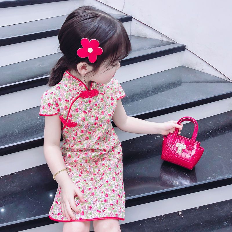 新款童装公主裙子夏季女童旗袍中国风汉服儿童旗袍宝宝连衣裙