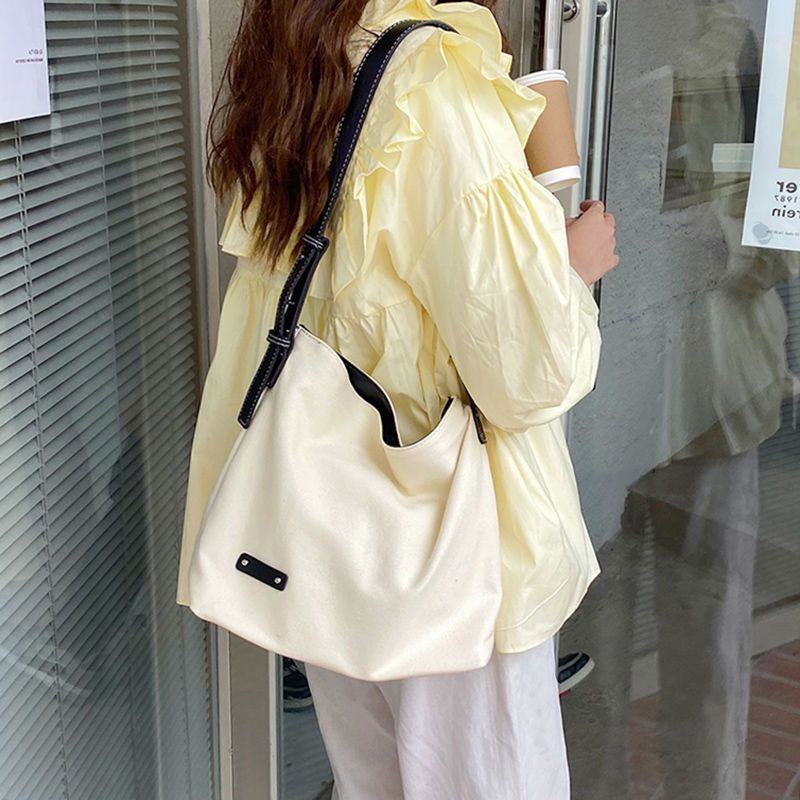 日韓簡約東大門ins帆布女包潮休閒單肩學生大容量購物袋潮托特包