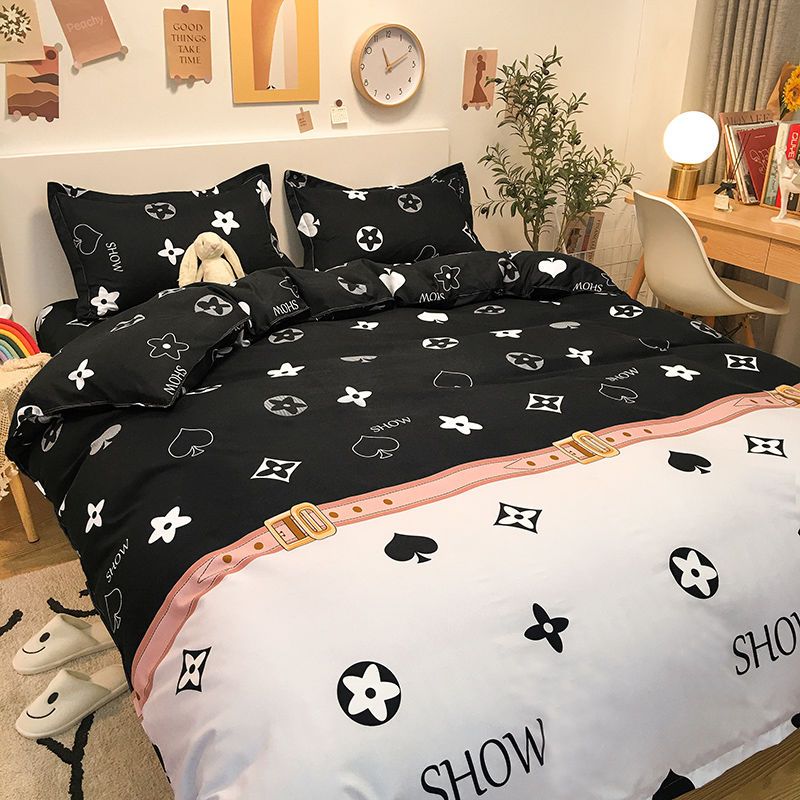 Internet celebrity pastoral style small floral bedding four-piece set small fresh quilt cover sheet student dormitory three-piece set