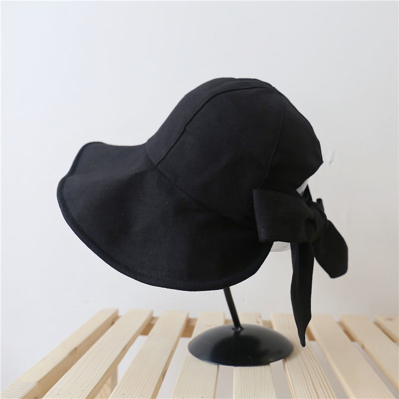 韩版棉麻加长檐遮阳帽夏季防晒女帽可折叠渔夫帽透气大檐太阳帽子