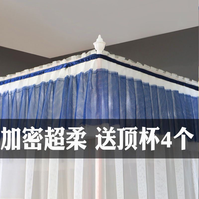 蚊帐1.8米双人床高档家用加密加厚1.5米新款宫廷三开门公主风纹帐