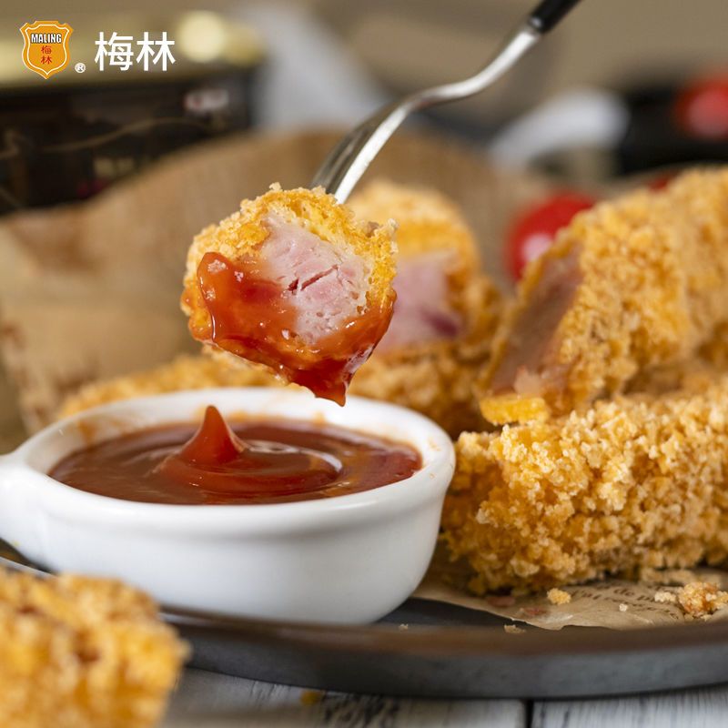 37864-中粮梅林午餐肉罐头198g*2罐装火锅螺蛳粉下饭菜熟食猪肉即食品-详情图