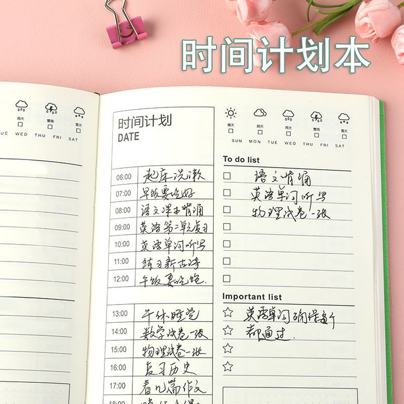21年时间计划本每日计划表学生自律记录本教学计划本时间管理本 虎窝拼