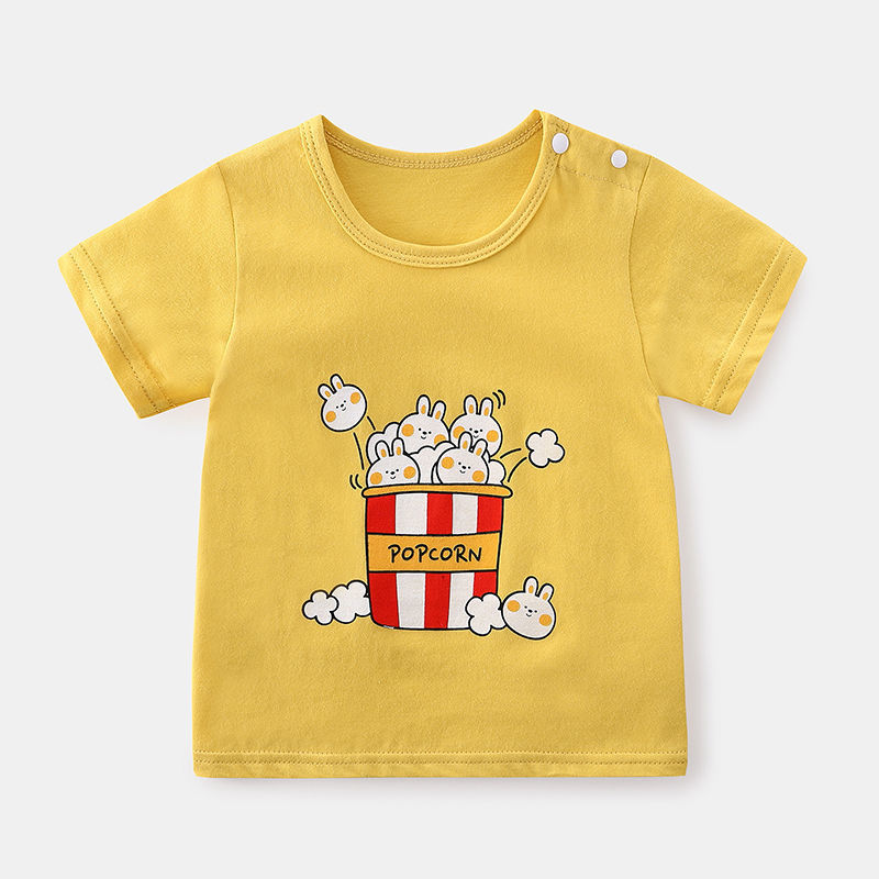 Baby short-sleeved T-shirt cotton summer thin section 1-year-old boys and girls children's clothes children's half-sleeved tops baby summer clothes