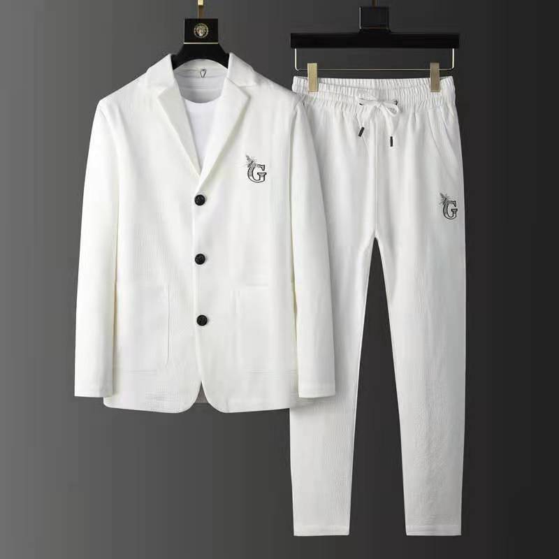Spring and summer new fashion suit men's long sleeve high-end leisure suit Korean style fashion slim fit handsome two-piece set