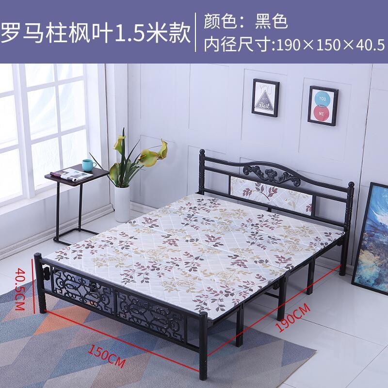 Foldable bed Four fold machine Single person Double bed Wooden bed Iron bed simple and easy noon break Portable Hard board bed Lunch break bed