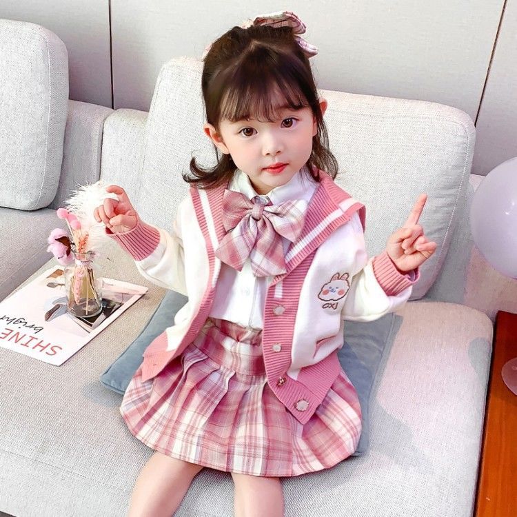 儿童jk制服女童正版三件套装4岁至10岁可爱学院风小学生霸气校服
