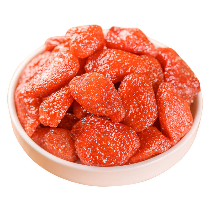 罐装草莓干500g袋装净重水果干果脯蜜饯办公室休闲零食小吃100g