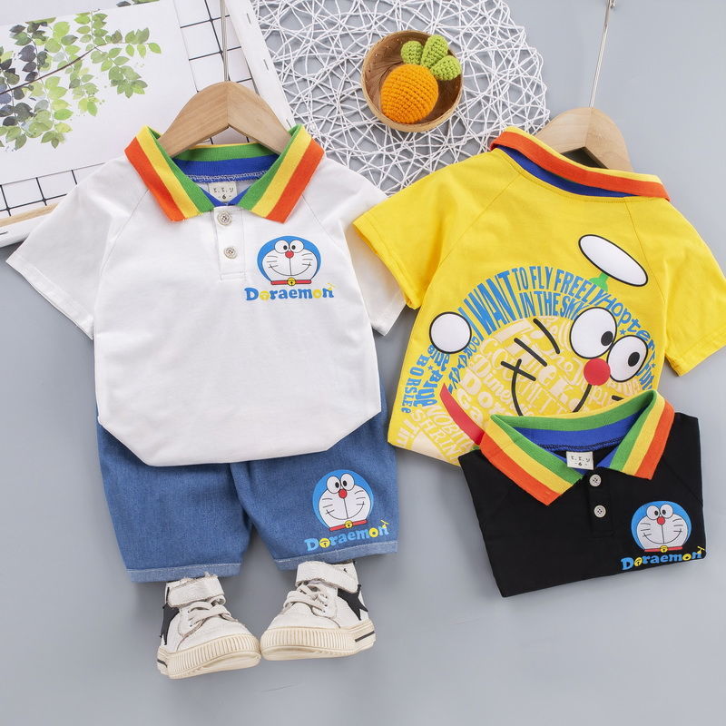 寶寶夏裝男童套裝洋氣嬰兒網紅衣服2021新款兒童夏季短袖兩件套潮