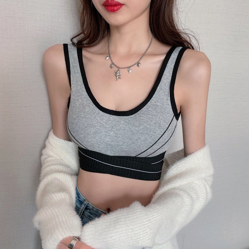 No steel ring with chest pad sports beauty back bra tube top camisole outerwear top wrap chest base anti-light tide