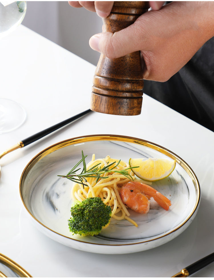 ins北欧式轻奢大理石网红餐具家用陶瓷碗具筷子碗碟盘子批发组合套装 多种规格可选