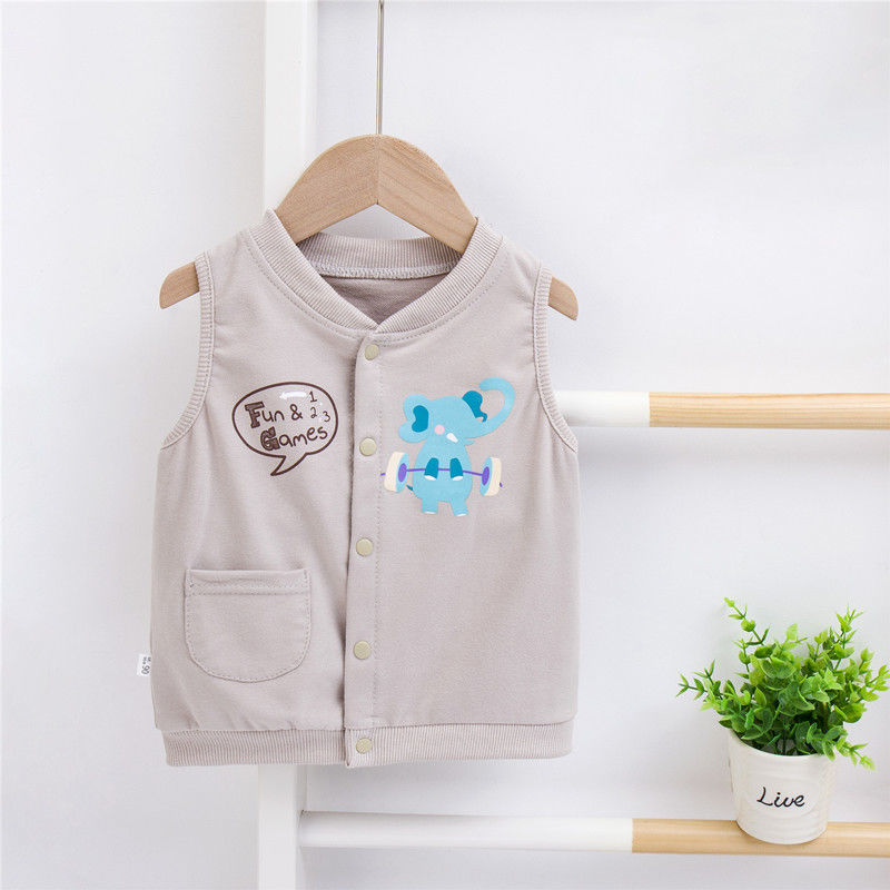 Baby vest spring and autumn baby vest shoulder vest spring foreign style vest 0-1 year old baby vest autumn and winter outerwear spring clothes