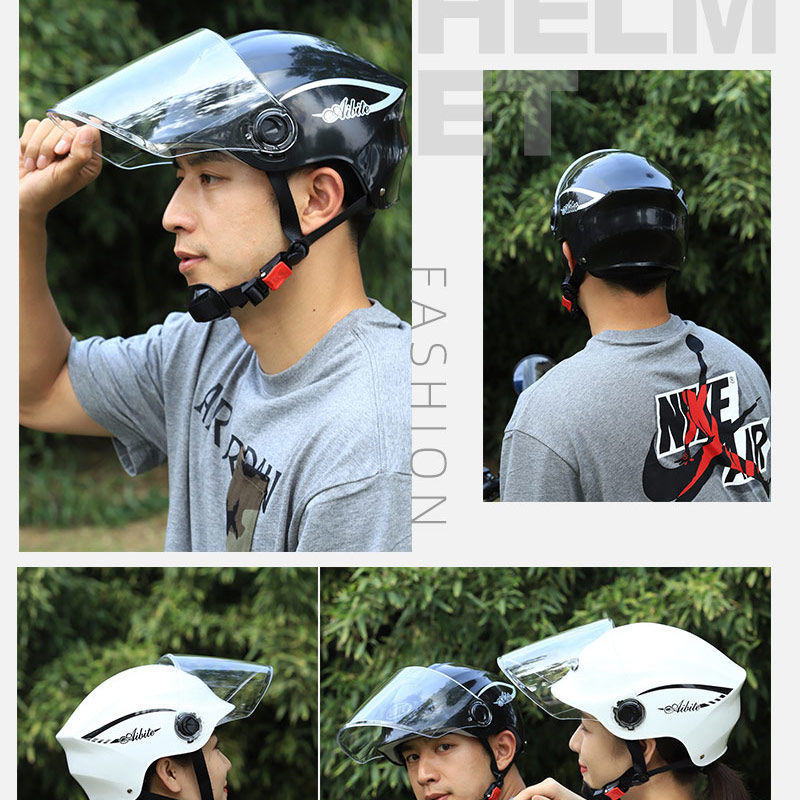 新款夏季头盔男女士四季通用防嗮安全帽电动车防护帽轻便半盔