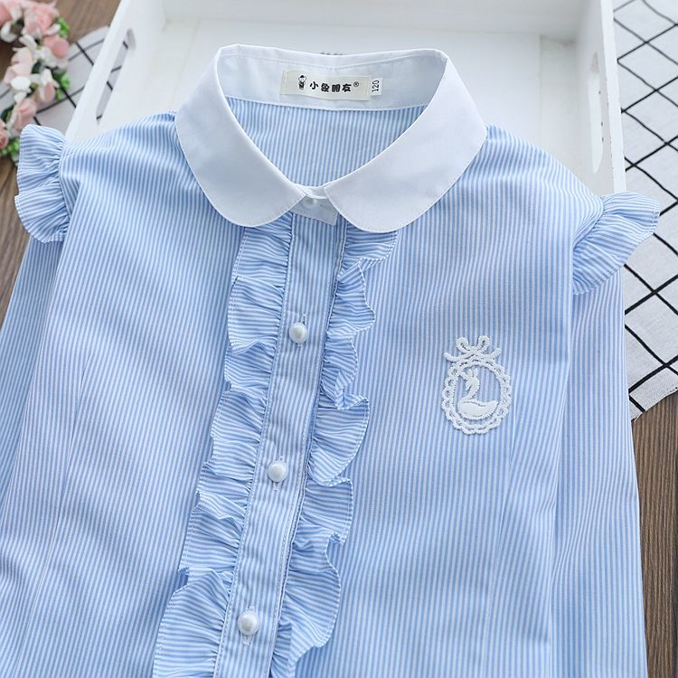 Girls foreign style little girl shirt long-sleeved 2020 spring new princess Korean version inch shirt big boy children's shirt