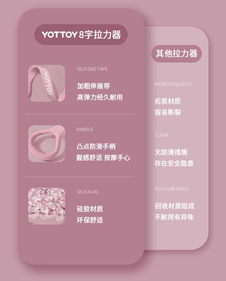 8字拉力器背部训练弹力绳家用开肩颈拉伸带瑜伽硅胶小猫锻炼手臂
