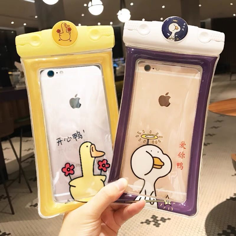 37759-手机防水袋卡通可爱触屏游泳潜水套拍照气囊OPPO华为vivo苹果通用-详情图