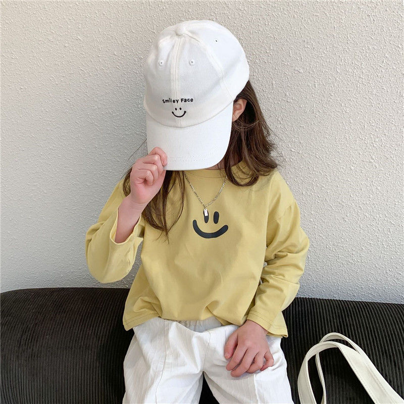 Girls T-shirt autumn 2023 new children's long-sleeved T-shirt baby girl fashionable top spring and autumn bottoming shirt pure cotton