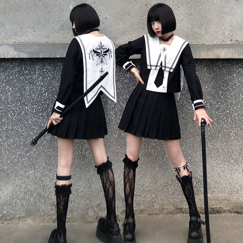 十字军 Jk制服不良少女正版原创学生学院风不良长裙套装水手服 虎窝拼