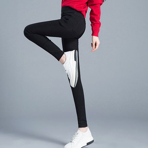 Buy one get one free Spring and Autumn Li black leggings women's outerwear students high waist slimming nine points women's pencil trousers with small feet