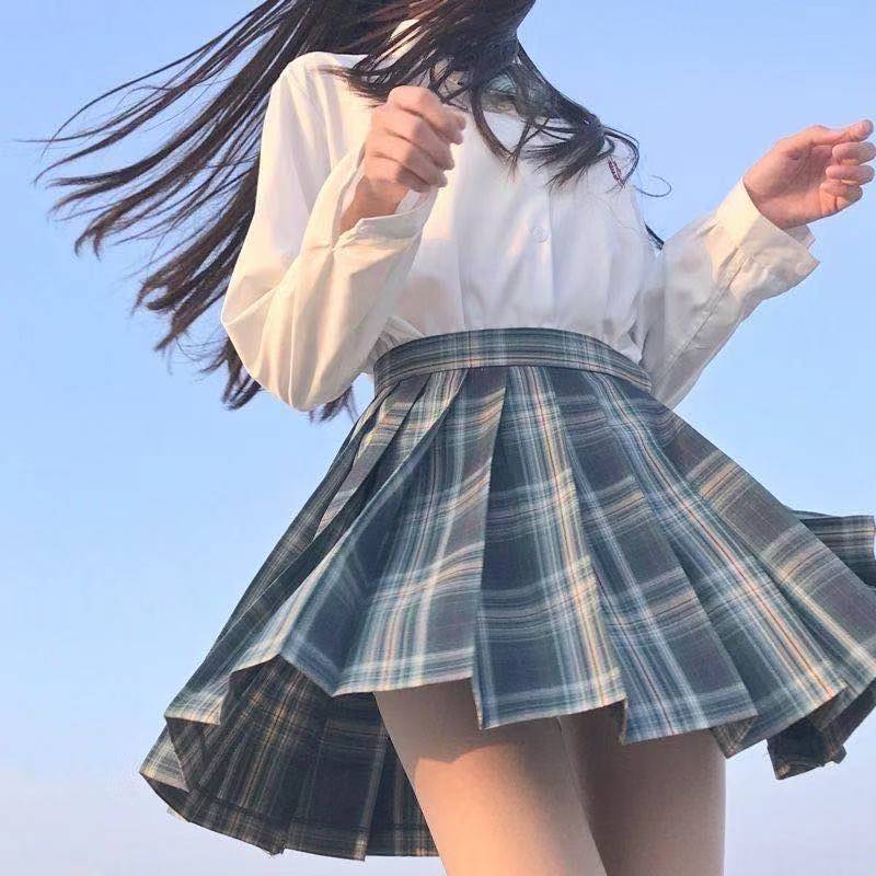 森林来信jk格裙正版原创全套制服套装衬衫短裙百褶裙格子裙jk裙子