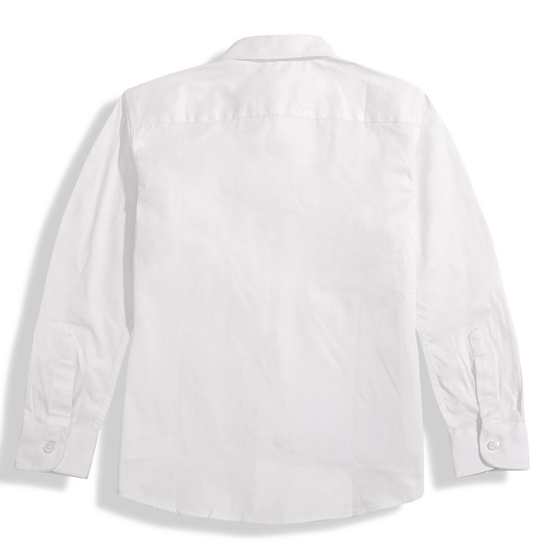 Boys and girls white shirt school uniform children's long-sleeved cotton shirt middle-aged and primary school students perform chorus plus velvet
