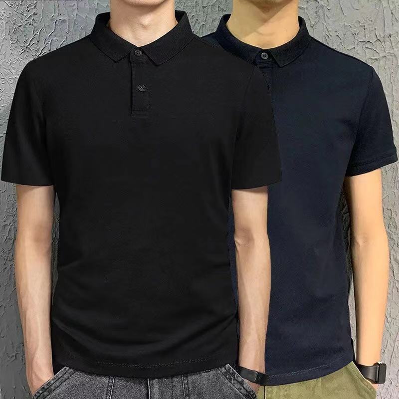 Summer men's short-sleeved t-shirt casual lapel POLO shirt Korean version half-sleeved men's solid color top bottoming sweatshirt 1/2 piece