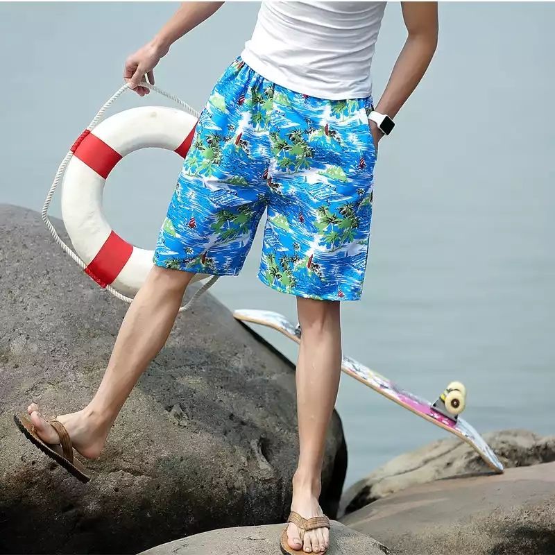 Shorts Men's Summer Beach Pants Men's Cropped Pants Casual Loose Big Pants Pants Quick-drying Large Size Sports Pants Trendy