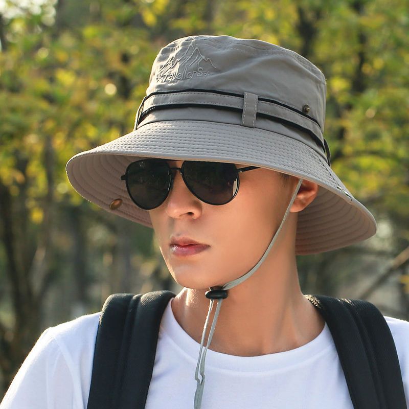 Summer hat men's sunscreen hat new fashion outdoor mountaineering hat boy thin section UV protection fishing hat