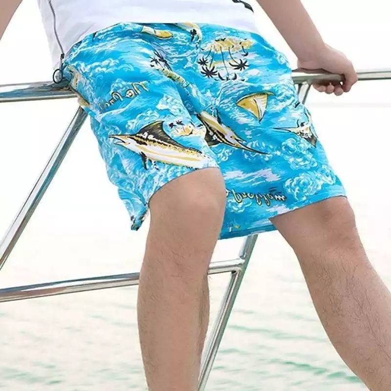 Shorts Men's Summer Beach Pants Men's Cropped Pants Casual Loose Big Pants Pants Quick-drying Large Size Sports Pants Trendy