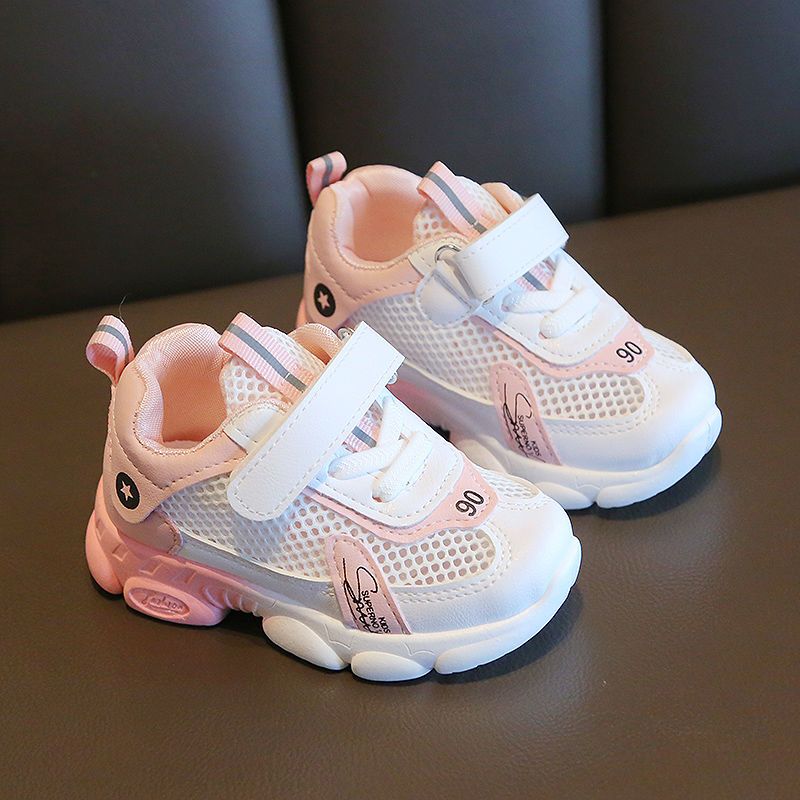 Children's baby shoes summer hollow 2023 boys breathable mesh shoes girls white shoes soft bottom baby toddler shoes