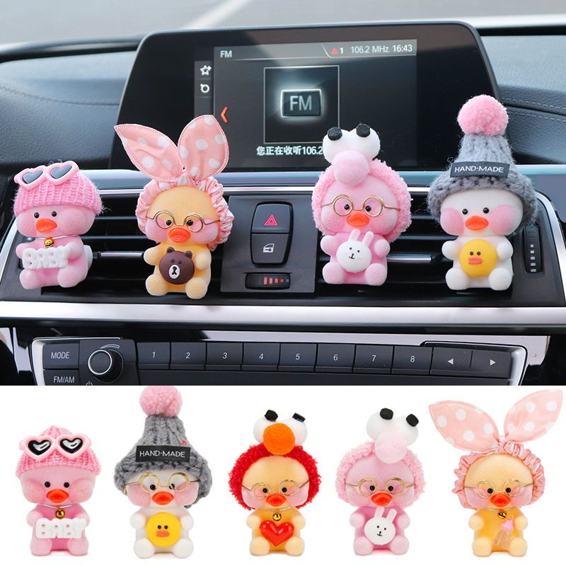 Car Perfume Aromatherapy Car Air Conditioner Air Vent Cute Cartoon Creative Internet Celebrity Duck Car Interior Decoration Supplies Female