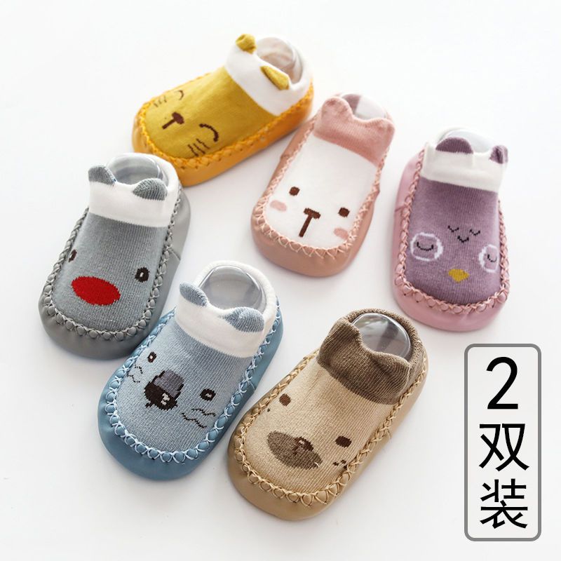 婴儿地板袜春秋纯棉薄款软底宝宝可爱卡通鞋袜0到6-12个月婴幼儿