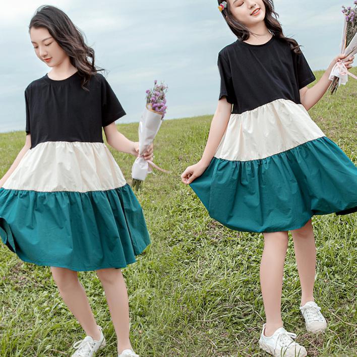 New Girls Summer Dress 2023 Baby Girls Loose Air Conditioning Skirt Children Girls Knitted Short Skirt Western Style